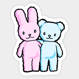 Rabbit and Bear Sticker